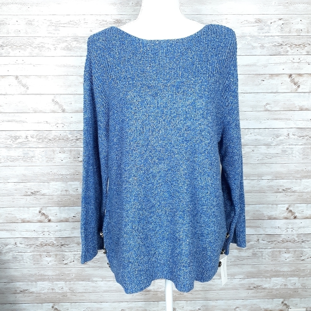 Charter Club Ribbed Sweater L Blue 386